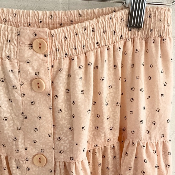 Vintage 80s Skirt Button down Pastel Peach Pockets Drop Waist Sz 4 Petites - Picture 5 of 13